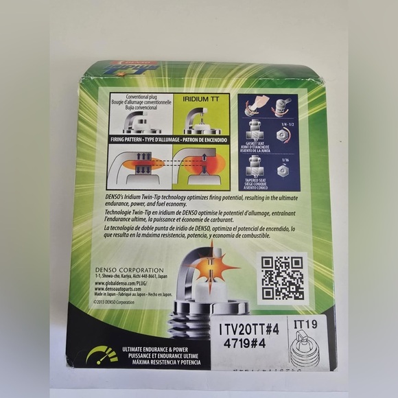 Denso Iridium TT Spark Plugs ITV20TT / 4719 Set of 4 Made in Japan - Picture 4 of 4